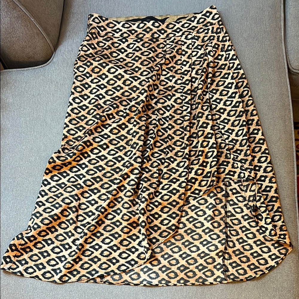 Scotch & Soda Brown and tan satin skirt